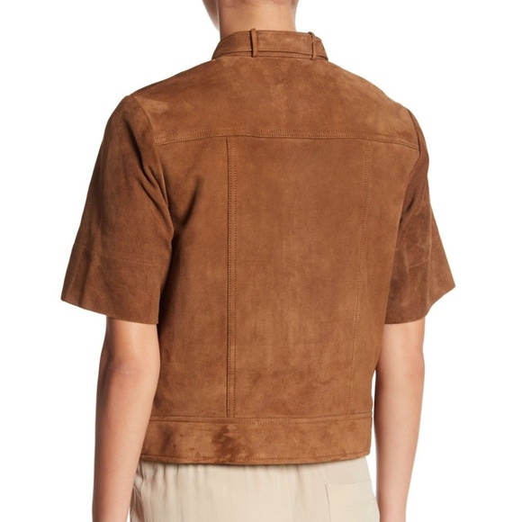 Theory Lavzine Suede Leather Short Sleeve Jacket - Picture 3 of 3